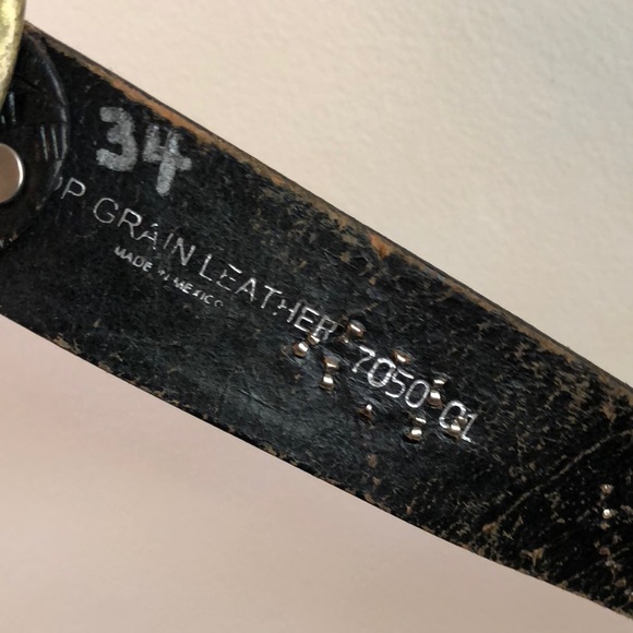 Vintage leather belt with crystals